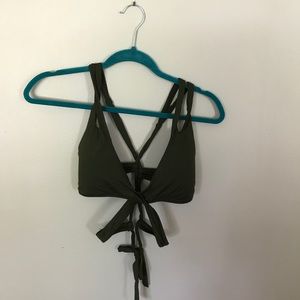 Becca Olive Green Twist Bikini Top